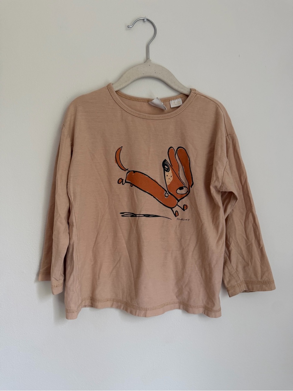 Zara Dachshund Long-Sleeve Graphic Tee (Size 3-4)